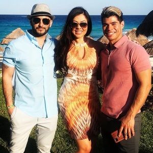 Guess Los Angeles Orange and White Dress